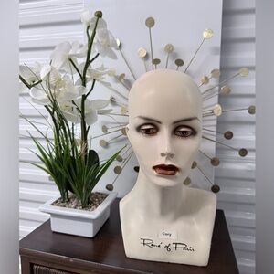 Rene of Paris Mannequin Head with Gold Accents